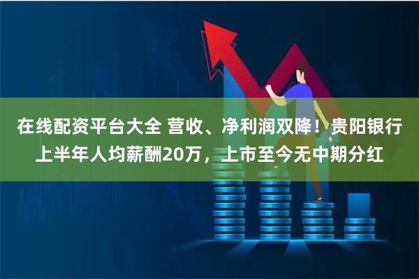 在线配资平台大全 营收、净利润双降！贵阳银行上半年人均薪酬20万，上市至今无中期分红
